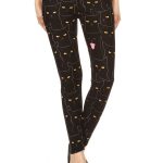 Black Cats Printed, High Waisted Leggings In A Fit Style, With An Elastic Waistband