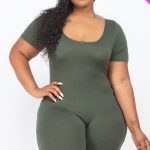 Plus Size Short Sleeve Bodycon Romper