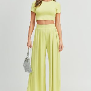 Crop Top And Palazzo Pants Set