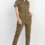 Collared Button-Front Jumpsuit