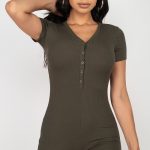 Button Trim Romper