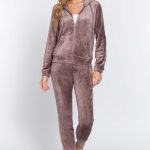Faux Fur Jacket & Jogger Pants Set