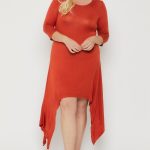 Asymmetrical Raw Edge Hem Solid Dress