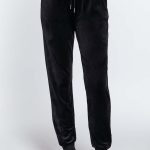 Waist Elastic Velour Long Jogger Pants