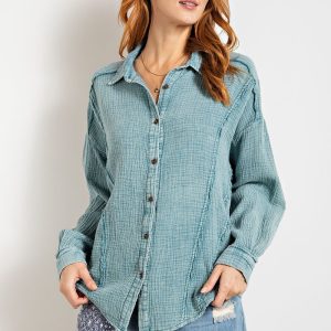 Mineral Washed Cotton Gauze Shirt