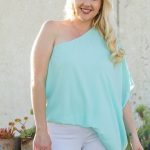 One Shoulder Long Sleeve Unbalance Top