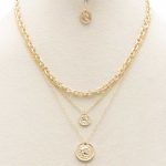 Double Coin Charm Layered Necklace