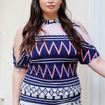 Plus Polka Dot Cold Shoulder Short Sleeve Back Self-Tie Top