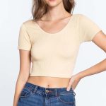 Cross Back Rib Seamless Crop Top